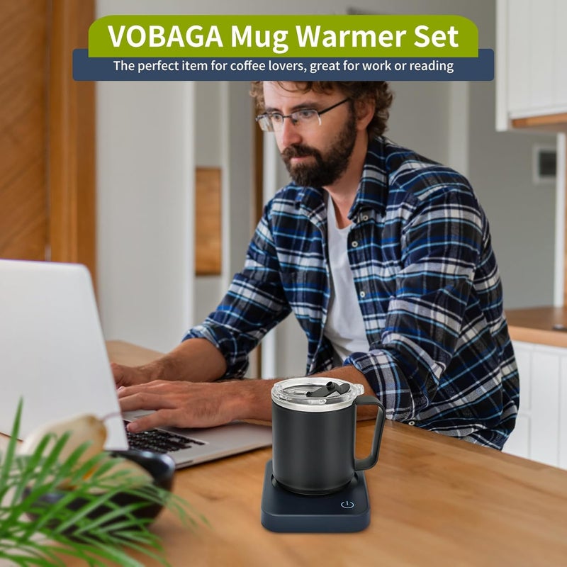 Vobaga Coffee Mug Warmer Set with Auto Shut Off, 15 oz Coffee Mug Gift Set & 3 Temperature Settings Home Office Desk Accessories - Image 2